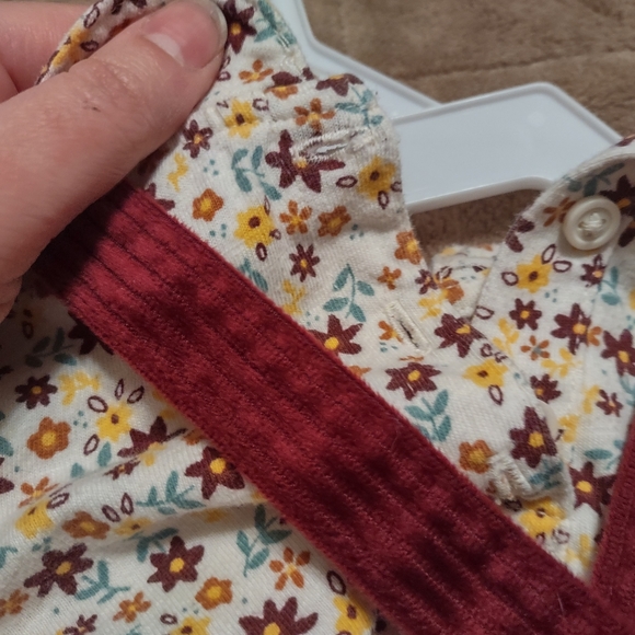 SOLD Wonder Nation winter 12 mo blouse jumper dress and hosiery floral SET - Picture 6 of 12